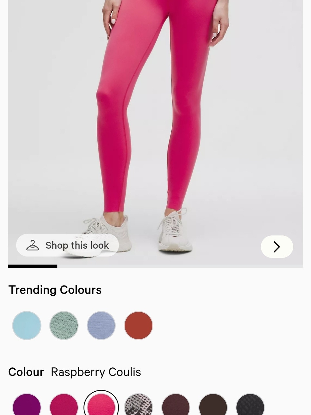 Lululemon Raspberry Glow Up High-Rise Leggings